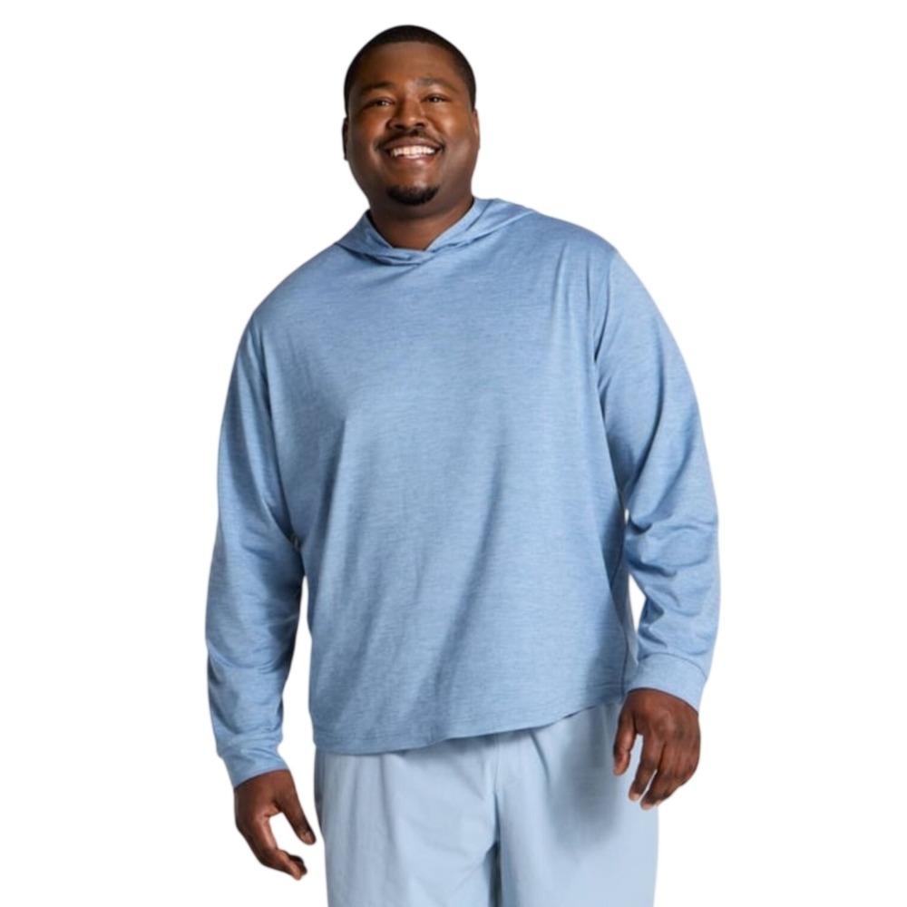 All in Motion Mens 3XL Light Blue Heathered Lightweight Active Hoodie PID-3G4ZRZ